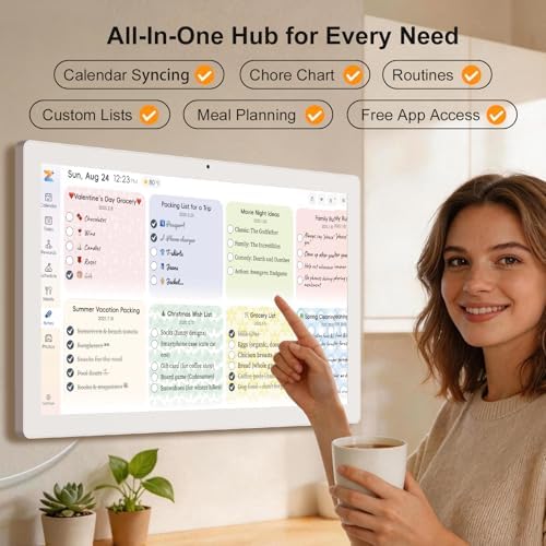 32 Inch Smart Digital Wall Calendar for Family, White - Image 5
