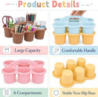 6 Pack Classroom Caddy With Handle for School Supplies, Groovy - Image 3