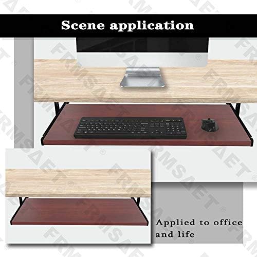 FRMSAET Under Desk 20/24/30 inch Keyboard Drawer Platform (30 in, Mahogany) - Image 6
