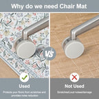 Anidaroel Desk Chair Mat for Hardwood Floor/Tile Floor, 36"x48" Boho Computer Chair Mat, Anti-Slip Floral Office Rugs for Rolling Chairs, Low Pile Beige Desk Chair Mats for Hardwood - Image 2
