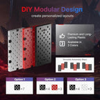 PEGZONE Controller and Headphone Holder Wall Mount, 7pcs, Black & Red - Image 2