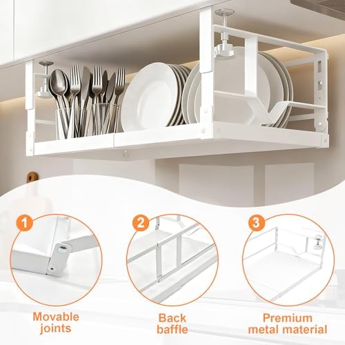Adjustable Under Shelf Basket Knob Lock Cabinet Storage Holds 50 Lbs - Image 6