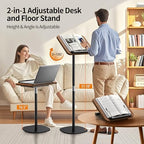 2-in-1 Floor Music Stand & Desktop Book Stand, 16.5"–51" Height Adjustable - Image 3