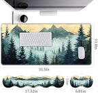 Keyboard Wrist Rest+Mouse Wrist Pad+Desk Pad Set,Memory Foam Ergonomic Easy Typing Pain Relief for Computer Laptop Office Home - Mountain Stream - Image 4