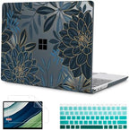 Mektron Case for 13.5" Microsoft Surface Laptop 5/4/3 with Metal Palm Rest Model 1951/1868, 2019/2021/2022 Release Plastic Hard Shell Cover with Screen Protector + Keyboard Cover, Dahlia Flower C035 by Mektron