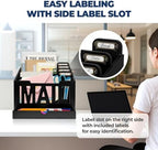 Mail Organizer Countertop, Desktop Mail Sorter with Drawer & Label Tags, BK - Image 6