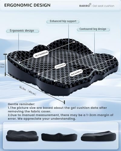 Breathable Honeycomb Gel Seat Cushion, Pressure Relief Cushion Long Sitting - Image 3