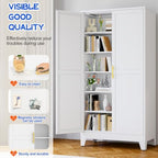 GAIOUS 79" Tall Kitchen Pantry Cabinet,Metal Storage Cabinet White Cupboard - Image 4