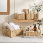 efluky 4 PCS Hand-Woven Drawer Organizer Baskets, Paper Rope Drawer Divider and Storage Trays Containers for Kitchen, Bathroom, Office, Desk, Natural - Image 6