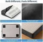 Foot Rest for Under Desk at Work, Ergonomic Footrest Stool, 3 Adjustable Heights Foam Cushion Pillow for Leg & Feet Support, Non-Slip Washable Cover for Office Gaming Chairs, Computer Desk, Home, Car - Image 5
