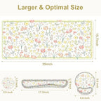 Desk Mat, 4in1 Large Mouse Pad with Wrist Rest, Cute Desk Mat, Anti-Slip XXL Computer Ergonomic Mousepad with Wrist Support for Keyboard and Mouse, Nice Yellow Flowers - Image 3