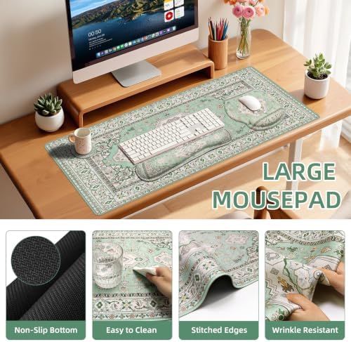 Mousepad Set，Keyboard Mat+Wrist Support Mouse Pad+Wrist Rest Pad+Coaster - Image 5
