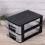 DOITOOL 2 Tier Plastic Drawer Type Closet, Plastic Home Office Storage Organizer, Makeup Organizer Storage Station Cube, Cosmetics Jewelry Storage Box for Bathroom, Dorm, Desk, Countertop, Office - Image 7
