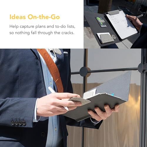 LHiDS Creative Magnetic Business Portfolio Resume Padfolio Organizer, A5 Folder with Clipboard, Paper Clip, Writing Pad, Magnetic Closure for Work, School and More, Grey - Image 6