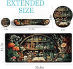 LIMKRIAN Goth Skull Mouse Pad Set Large Desk Mat for Desktop Decor - Image 6