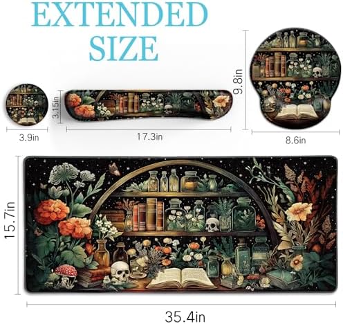 LIMKRIAN Goth Skull Mouse Pad Set Large Desk Mat for Desktop Decor - Image 6