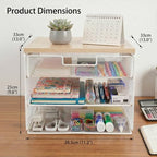 4-Tier Mesh Desk Organizer and Accessories with Drawer Wooden Top Desktop Organizers Letter Tray Paper Organizer File Holder for Home Office School White - Image 6