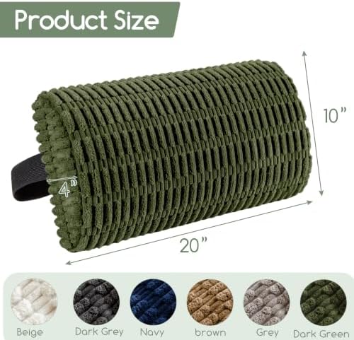 Lumbar Support Pillow for Recliner Chair/Office Chair/Couch, Memory Foam Back Support Cushion with Adjustable Strap, Recliner Cushions for Lower Back Pain Relief, Sleeping, Washable Cover, Dark Green - Image 2