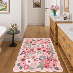 DUKINO 3x4 Rug, Non Slip Floral Washable Area Rug for Entryway, Pink - Image 3