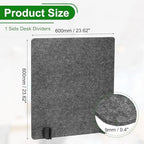 PATIKIL Desk Dividers 24" x 24", 1 Pack Desk Privacy Panel Freestanding Noise Reducing Partition Acoustic Panel with 4Pcs Support Feet for Testing Office Home Library, Dark Gray Style B - Image 2