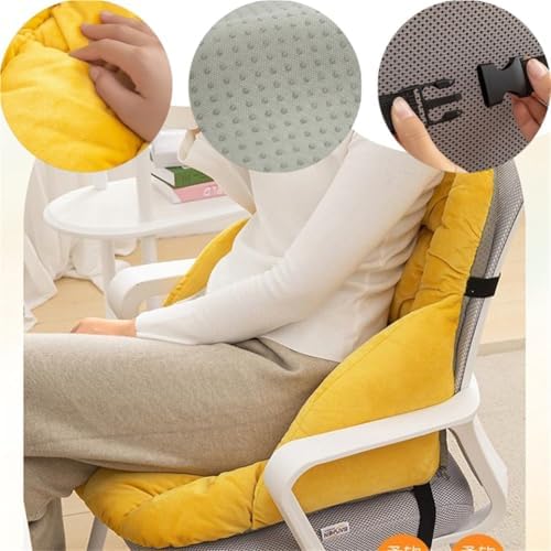 LYFJMUS ﻿Desk Chair Cushion High Back Soft Pink Plush Office Chair Cushion Non-Slip Rocking Seat Pads with Arms for Office Dining Gaming Chairs - Image 3