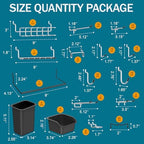 Peg Board Kit, Includes Pegboard and Accessories,with Hooks and Bins,Peg Board Wall Organizer for Office,Ornaments Display,Crafts Organization (129, Black) - Image 3