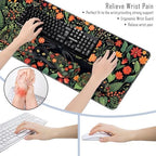 TGFEWYTJYJ Extended Gaming Mouse Pad,Memory Foam Ergonomic Keyboard Mouse Wrist Rest Support Set,Large Desk Mat with Stitched Edges,Non-Slip Base Mousepad Home Office,Cute Black Cats - Image 6