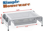 Simple Houseware Metal Desk Monitor Stand Riser w/ Organizer Drawer, Silver - Image 2