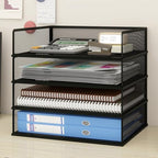 Natwind 4-Tier Stackable Metal Mesh Letter Paper Tray Organizer,Black by Natwind