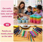 6 Pack Classroom Caddy With Handle for School Supplies, Pastel - Image 4