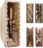Wizard-Themed Book Nook Kit, Enchanted Street Wooden Bookshelf Insert, DIY Hand-Painted Fantasy Miniature Scene, Decorative Bookend Craft for Adults and Book Lovers(Standard Edition) by Suruim