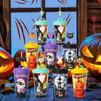 100 Pack Halloween Party Decorations Cups with Lids and Silly Straws Bulk - Image 4