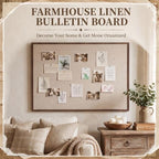 Cinnvoice 48 x 34 Inch Linen Bulletin Board Rustic Farmhouse Pin Board - Image 5