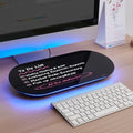 TSJ OFFICE Glass Desktop Whiteboard - 17 X 7 Inches Black Board Blue Light by TSJOFFICE-WipeCleanThinkGreenWorkSmart