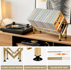 Expandable Desktop Bookshelf Organizer, Small Tabletop Book Storage Rack, Portable Mini Bookcase for Books/CDs/Magazine Display, Desk Shelf for Top of Desk in Living Room, Office, Home Decor (Gold) - Image 4