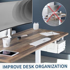 VIVO White 12 x 14 inch Under Desk Double Stacked Drawers, DESK-AC03L-2W - Image 5