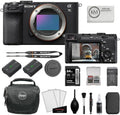 Sony a7C II Mirrorless Camera Body | Black Bundle with 64GB Memory Card + Battery and Charger + Screen Protectors + Cleaning Cloth (7 Items) by Unknown