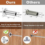 BLIKA 65 Pack Stainless Steel Protector Sleeves for 1/8" 5/32" or 3/16" Deck Cable Railing, for Wood/Composite Posts, T316 Marine Grade, Cable Railing Protector Sleeves - Image 5