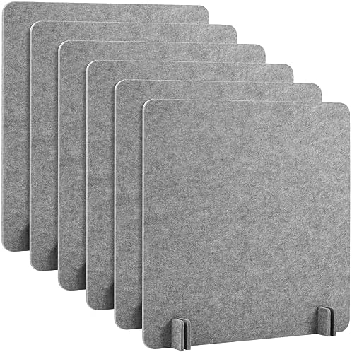 6 Pcs Acoustic Desk Divider Partition Privacy Panel 24 x 24",Light Gray by Kisston
