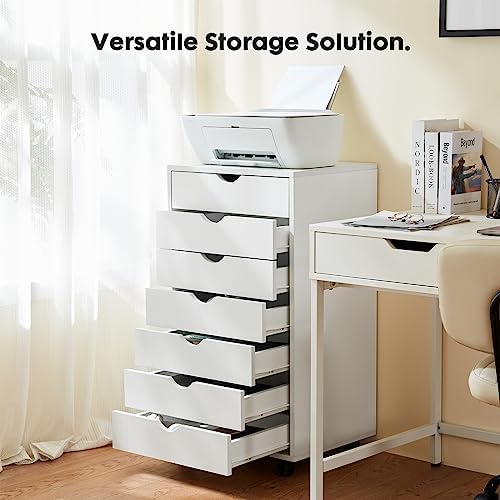 OLIXIS 7 Drawer File Cabinet on Wheels, Printer Stand - Image 5