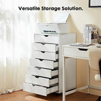 7 Drawer Chest, Storage Cabinet Dressers with Wheels, Dressers Storage Cabinets, Dresser Mobile Cabinet with Wheels, Room Organizer, Small Drawers Wood Organization Furniture for Office, Home, White - Image 5