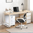 OFCASA 3 Drawer File Cabinet with Lock, Small Rolling Filing Cabinets for Home Office, Wooden Under Desk File Cabinet with Wheels, Mobile Storage Cabinet Printer Stand, for Letter/Legal/A4 Size, White - Image 7