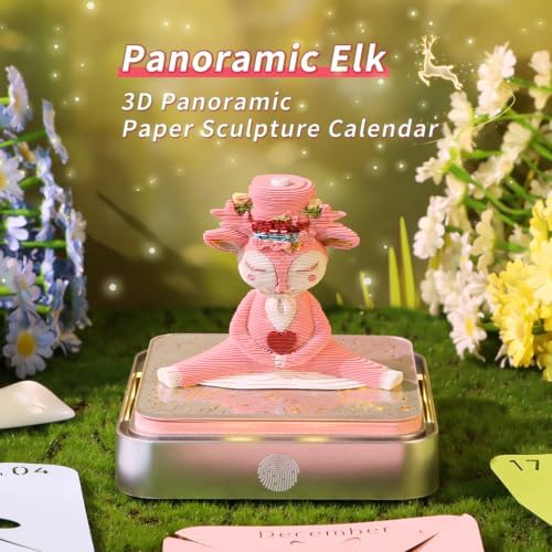 3D Calendar 2027, 3D Creative Time Piece Calendar 2027，Daily Tear-Off Memo Pad with Light, Paper Carving Desktop Decoration, 3D Art Calendar Memo Pad,Unique Holiday Craft Gift - Image 3