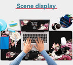 Large Mouse Pad with Wrist Support Set,Memory Foam Keyboard Wrist Rest +XXL Extended Gaming Mouse Pad + Ergonomic Mouse Wrist Pad,Peony Flower Inspirational Quotes Office Black Desk Pad for Women Men - Image 4