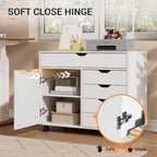 DEVAISE 5 Drawer Wood Storage Cabinet, Office Drawer Cabinet, White - Image 4