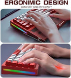 Acrylic Gaming Keyboard Wrist Rest Pad,CNC Process Clear Wrist Rest for Computer Keyboard,Office,PC Gaming,Laptop,Mac,Comfortable,Lightweight,Ergonomic-2 in 1 Red - Image 4