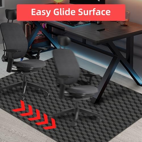 AiBOB Gaming Chair Mat for Hardwood Floor, 53" x 45" 3D Diamond Design - Image 4
