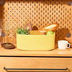 MiniArk Small Storage Baskets for Organizing | Closet Organizer Bins | Shelf Toy Basket | Woven Rope Baskets | Cube Decorative Box | Shallow Basket | 13x8.5x5.1” | 4 Packs Yellow - Image 5