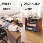 Desk Organizer - 3 Tier Wood & Metal Mesh Desktop Organizer for Office, Home, School, Workspace, Office Desk Organzier for Papers, Mail, Notebooks, Stationery - Image 7