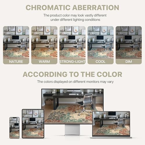 48"x60" Office Chair Mat for Hardwood Floor, Non-Slip Washable Terracotta - Image 6
